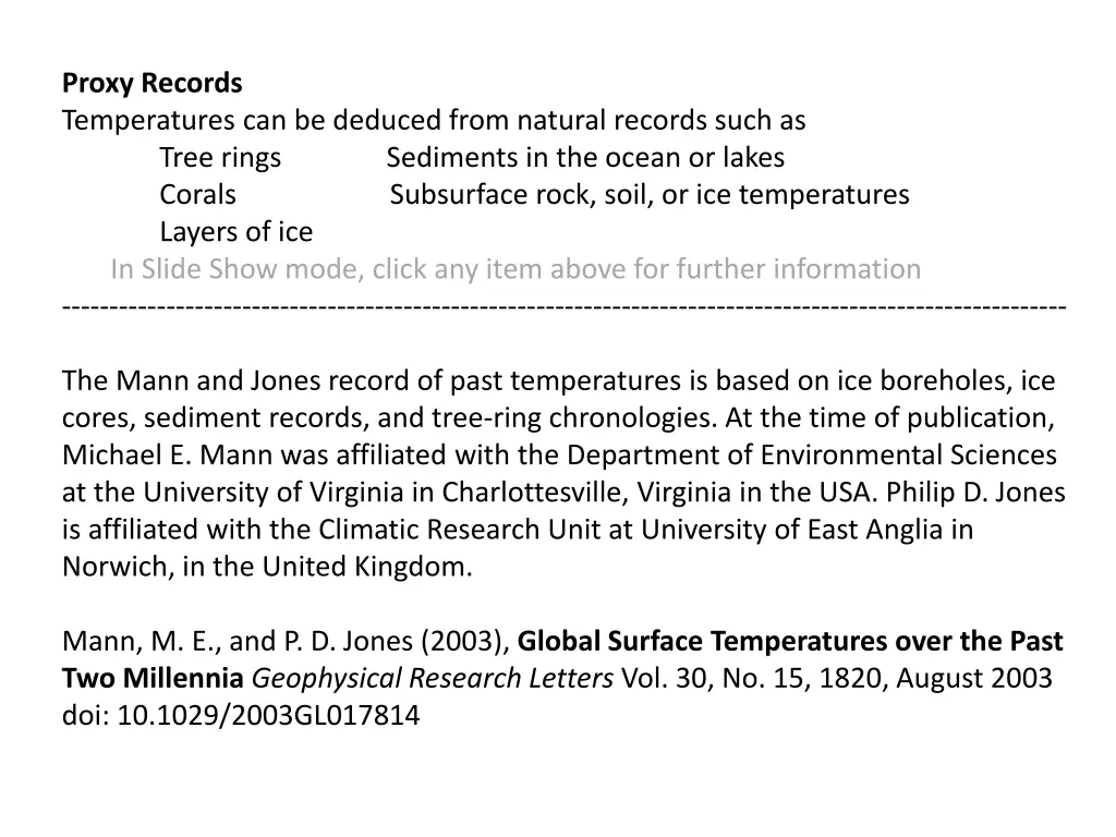 proxy records temperatures can be deduced from 1