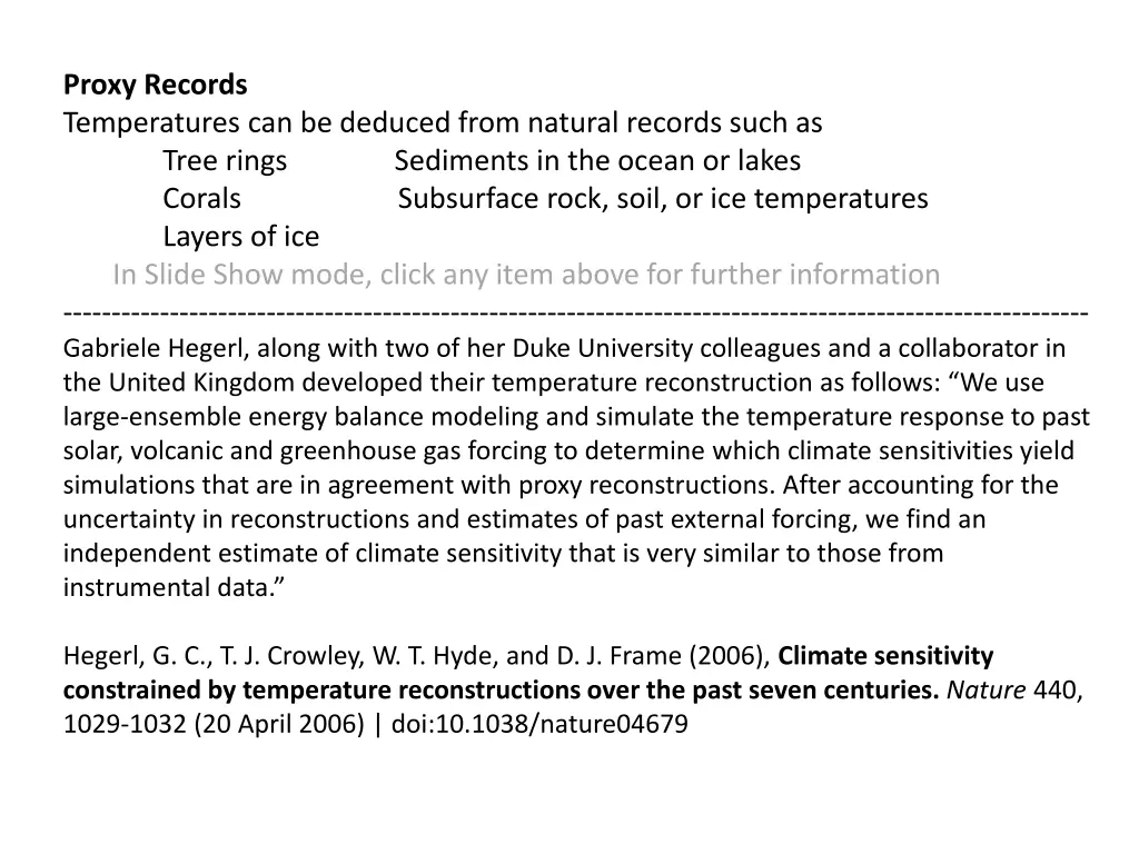 proxy records temperatures can be deduced from 3