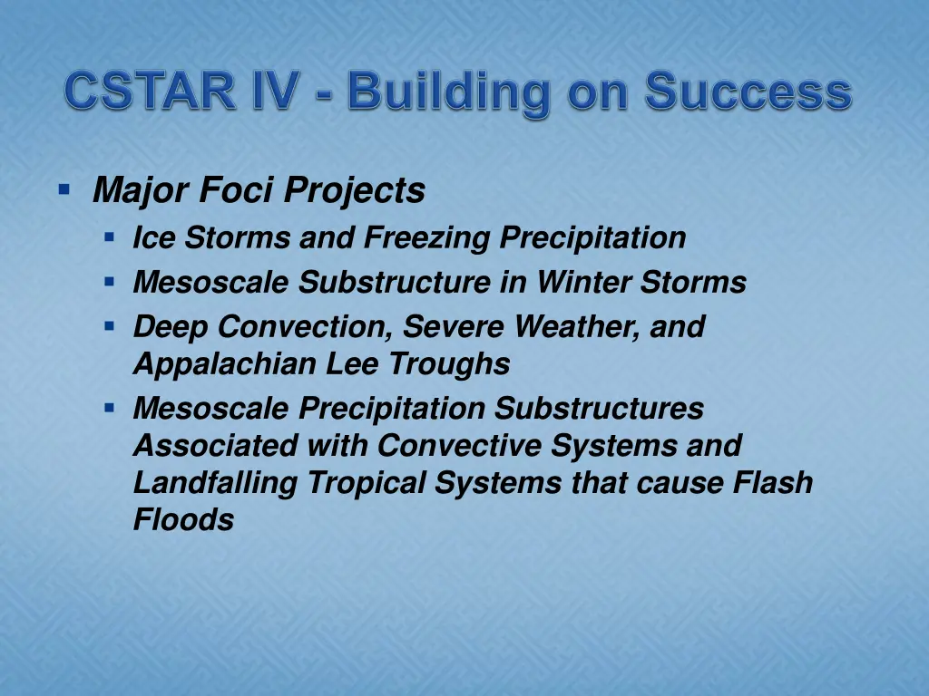 major foci projects ice storms and freezing