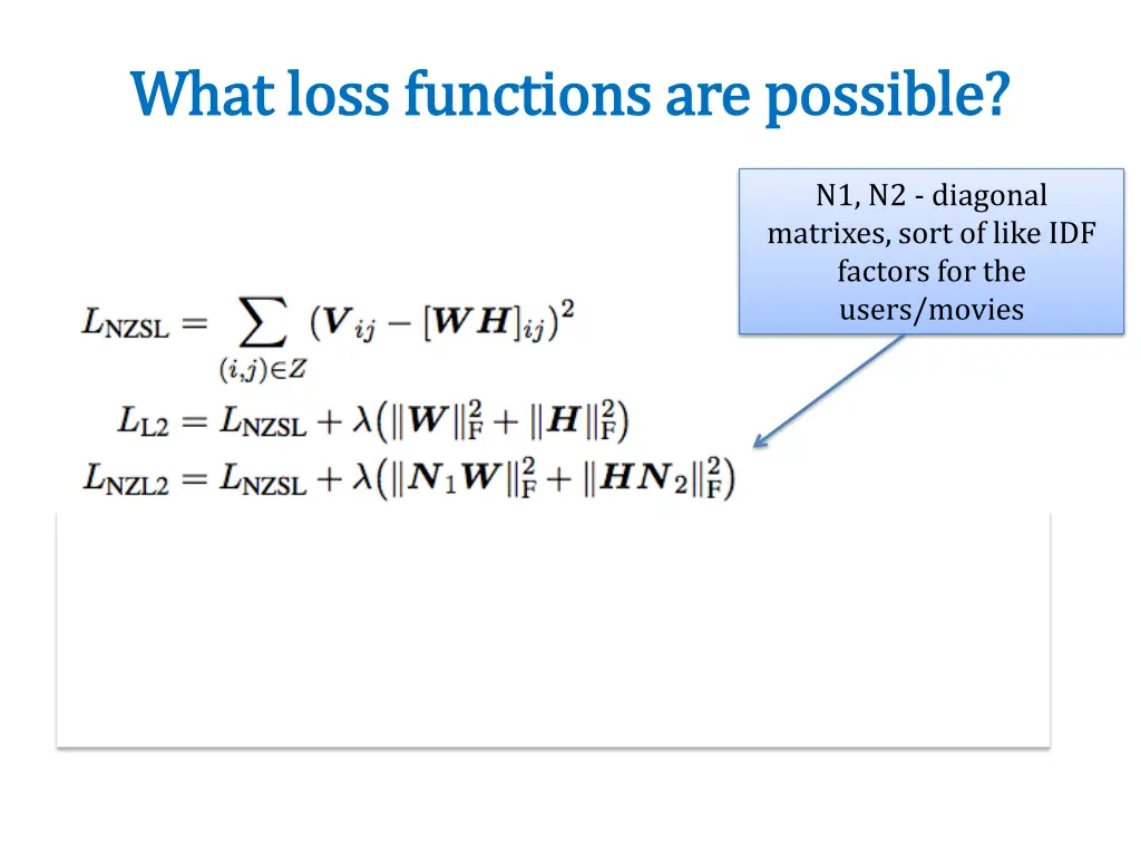 what loss functions are possible what loss