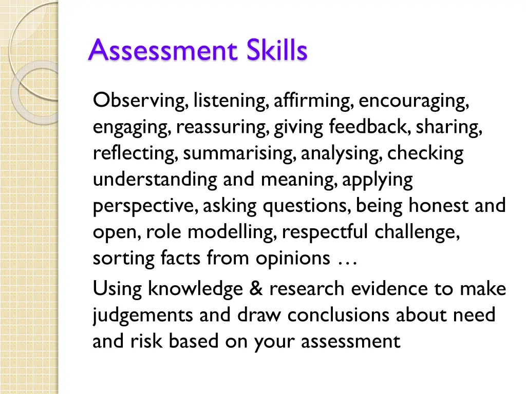 assessment skills