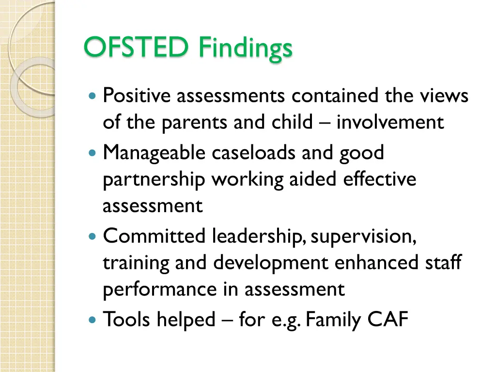 ofsted findings