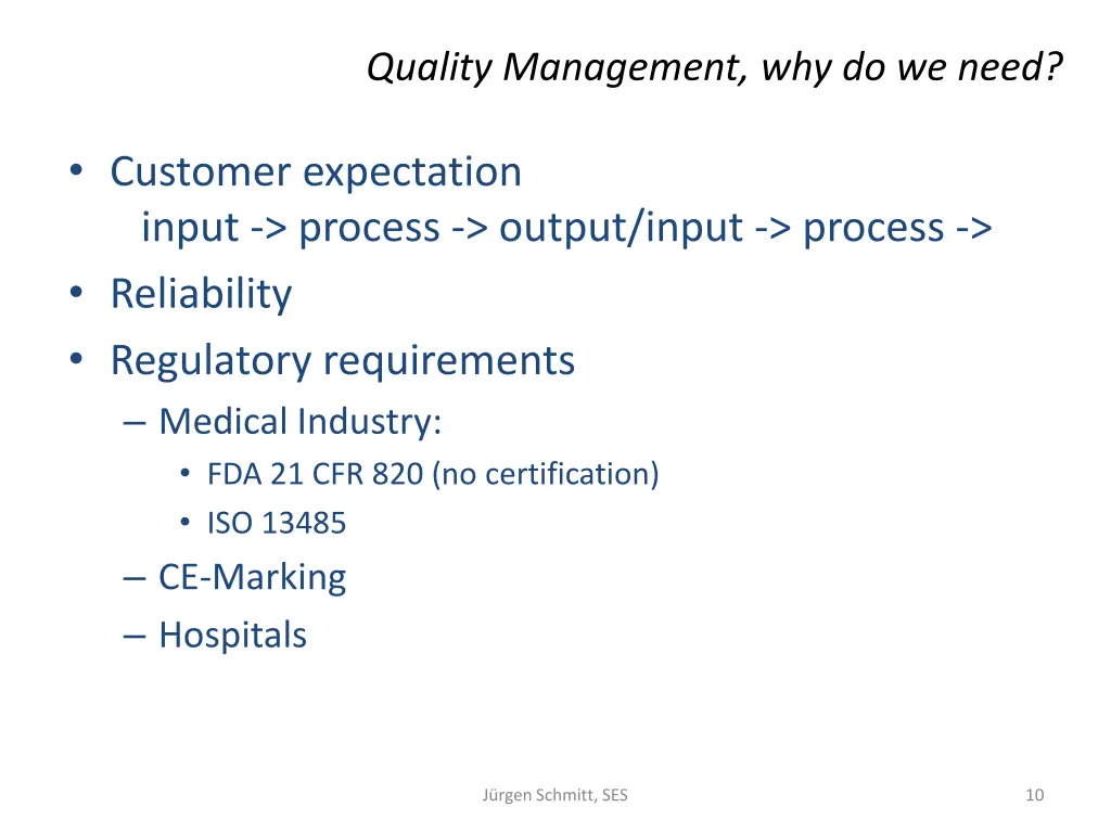 quality management why do we need