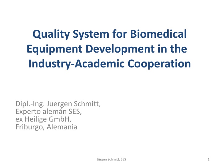 quality system for biomedical equipment