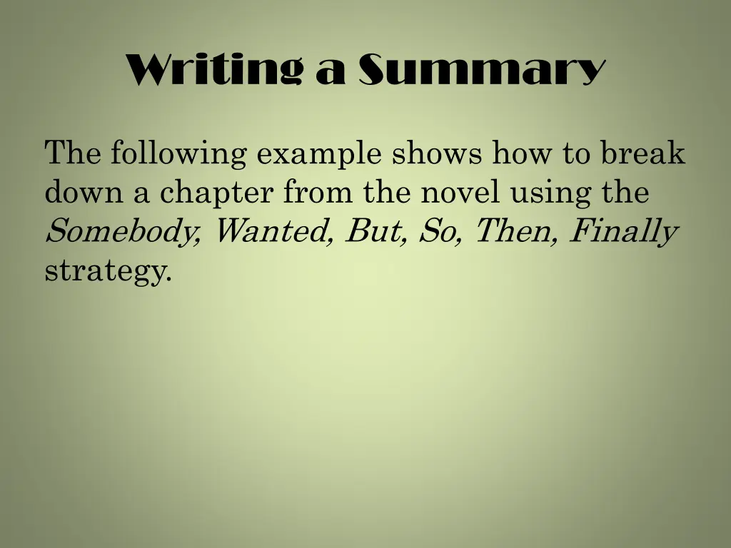 writing a summary