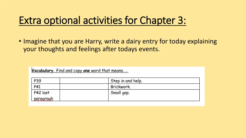 extra optional activities for chapter 3 extra