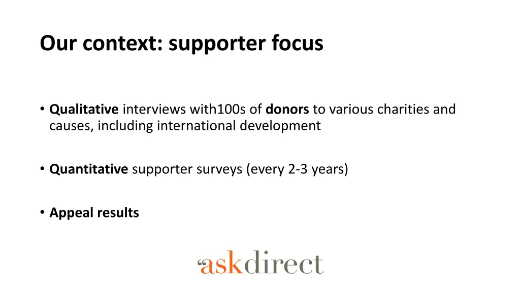 our context supporter focus