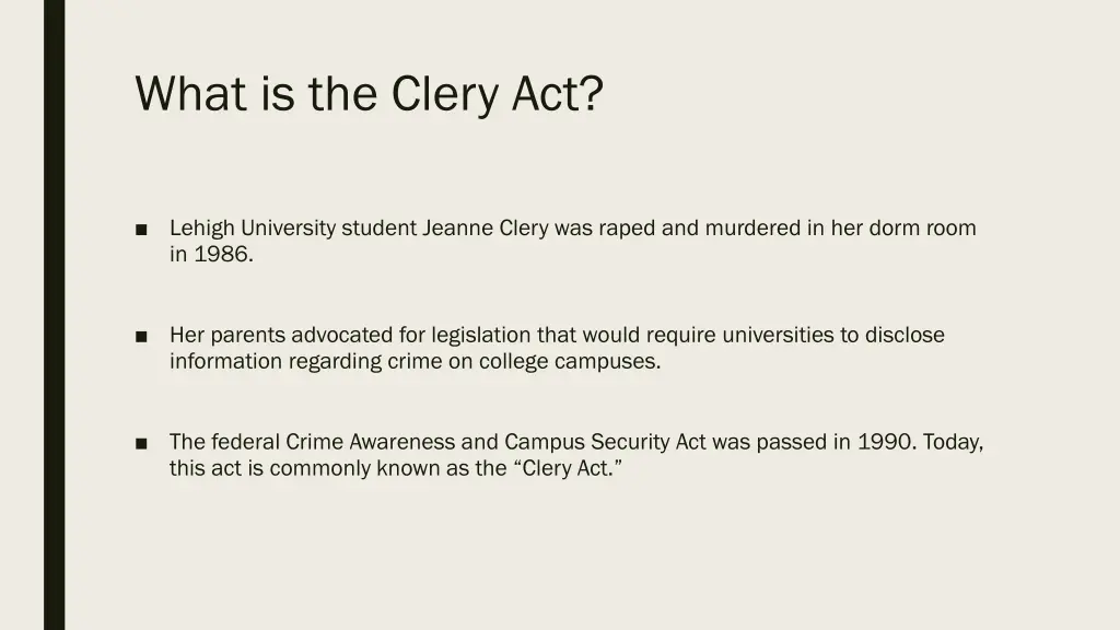 what is the clery act