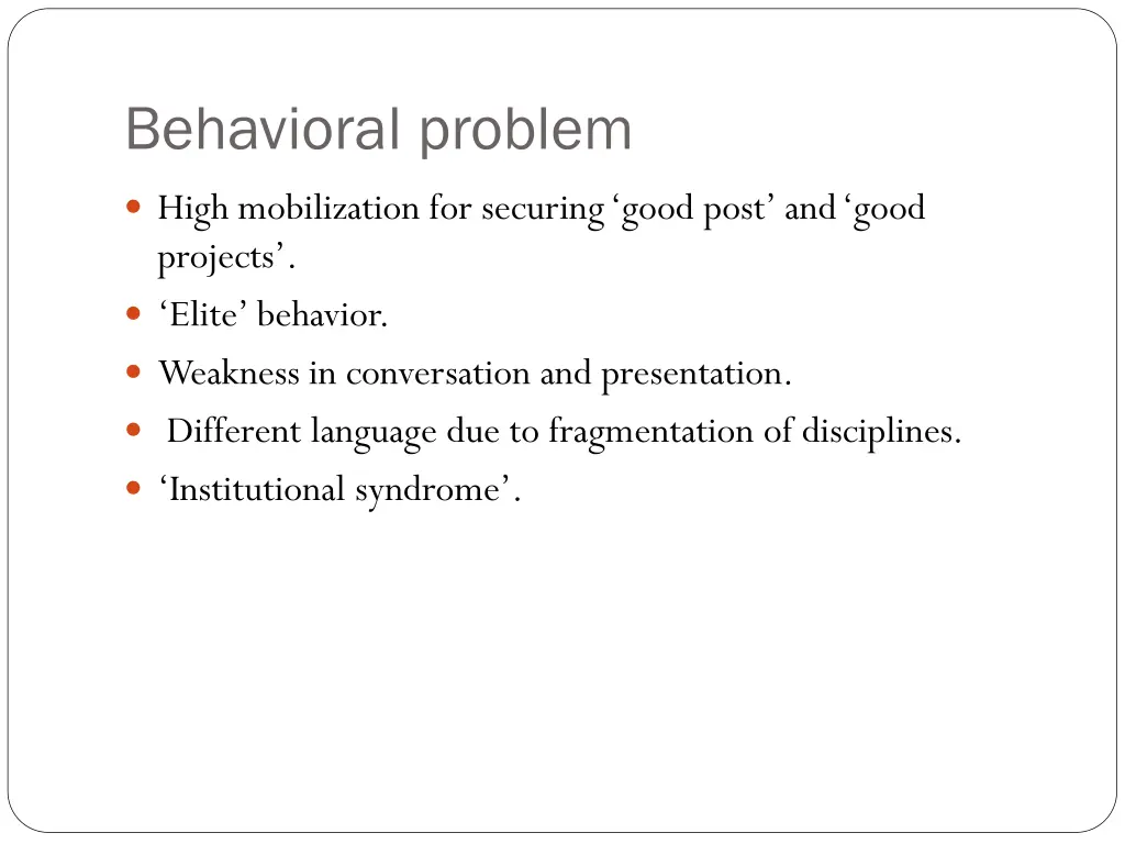 behavioral problem