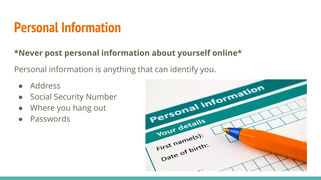 personal information