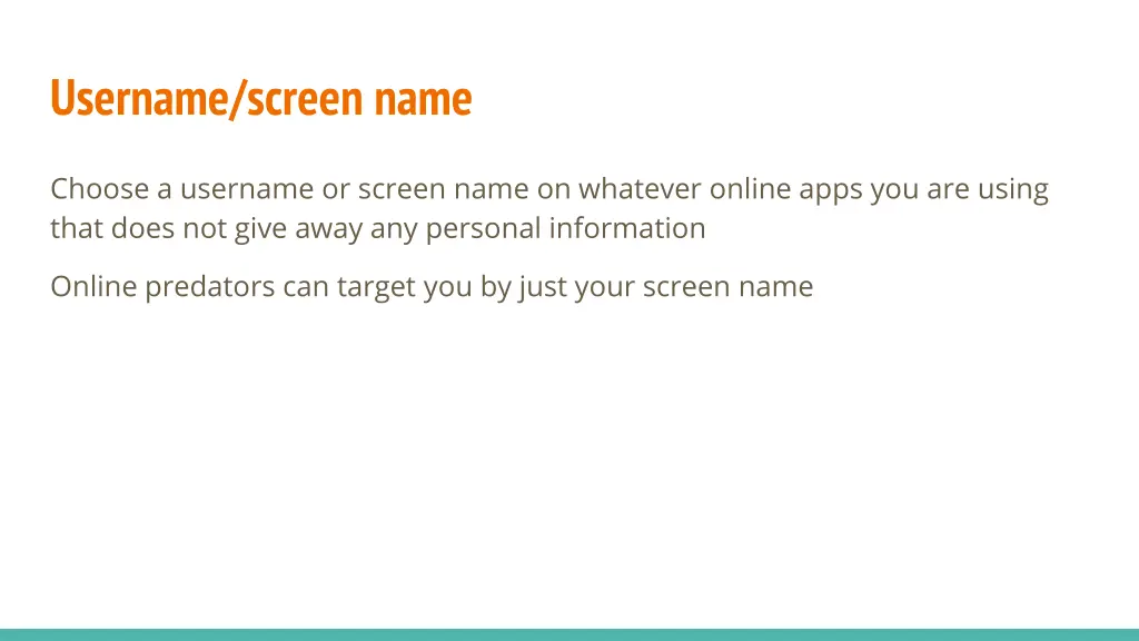 username screen name