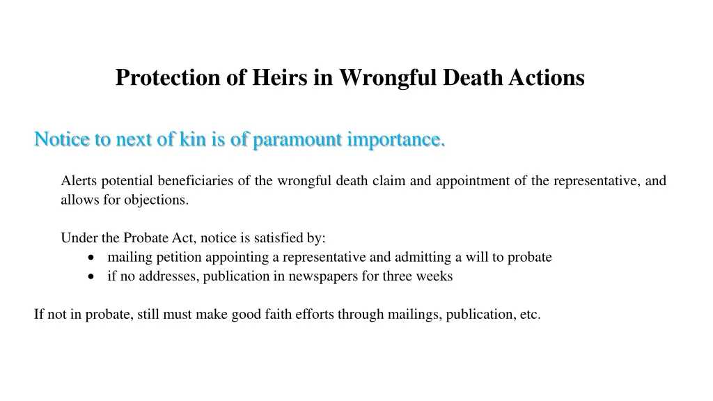 protection of heirs in wrongful death actions 3