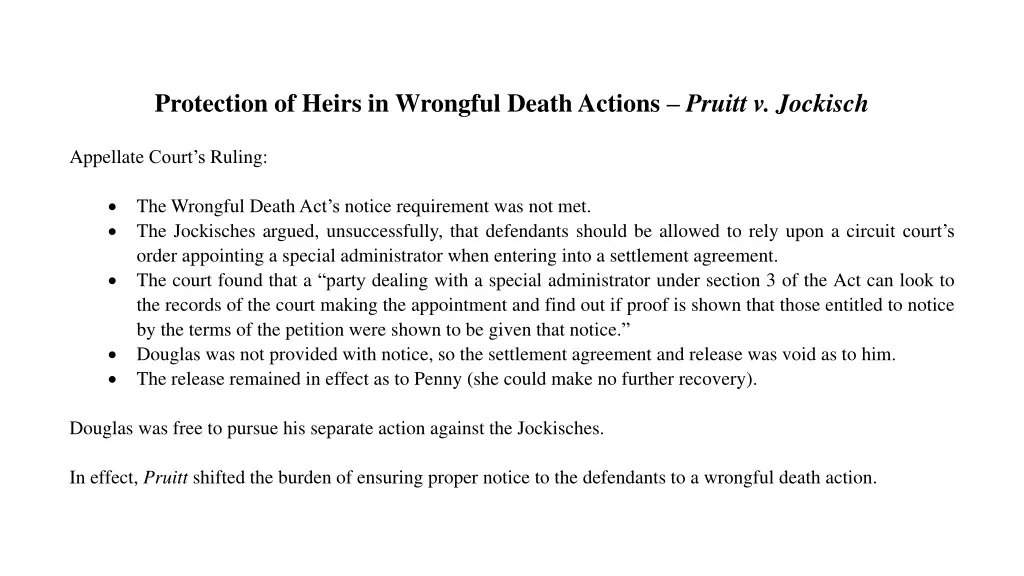 protection of heirs in wrongful death actions 6