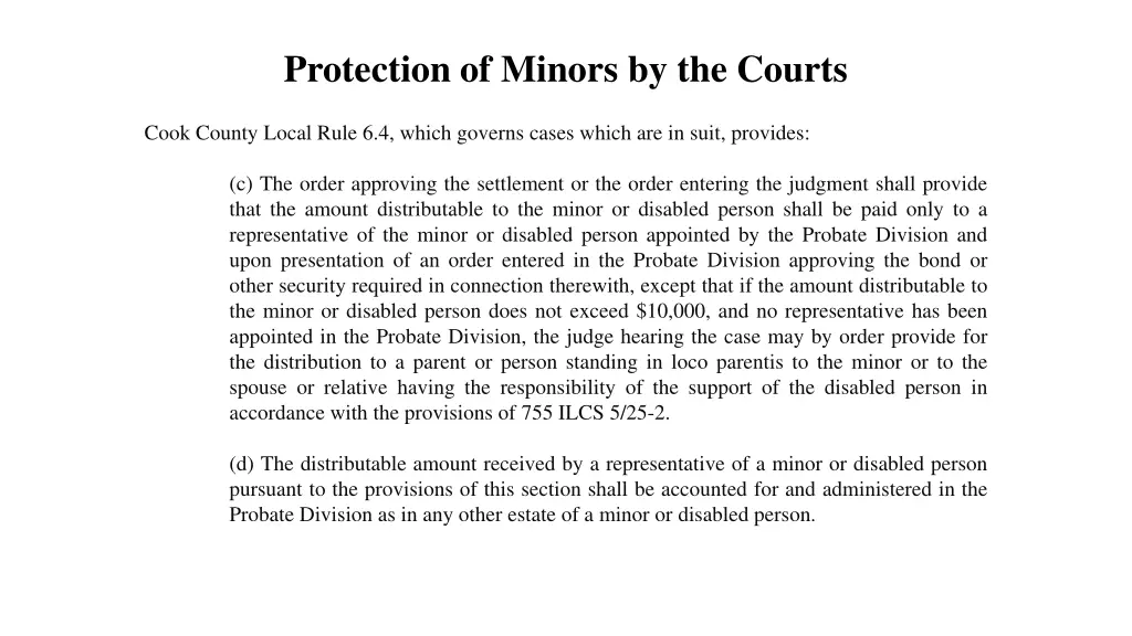 protection of minors by the courts 7