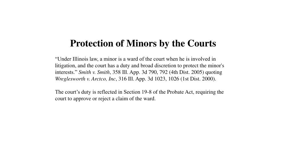 protection of minors by the courts