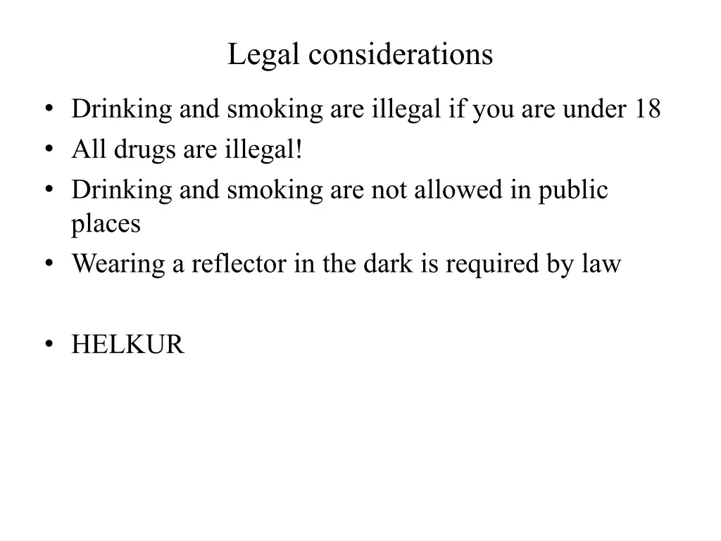 legal considerations