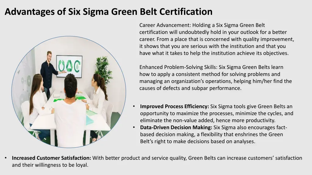 advantages of six sigma green belt certification