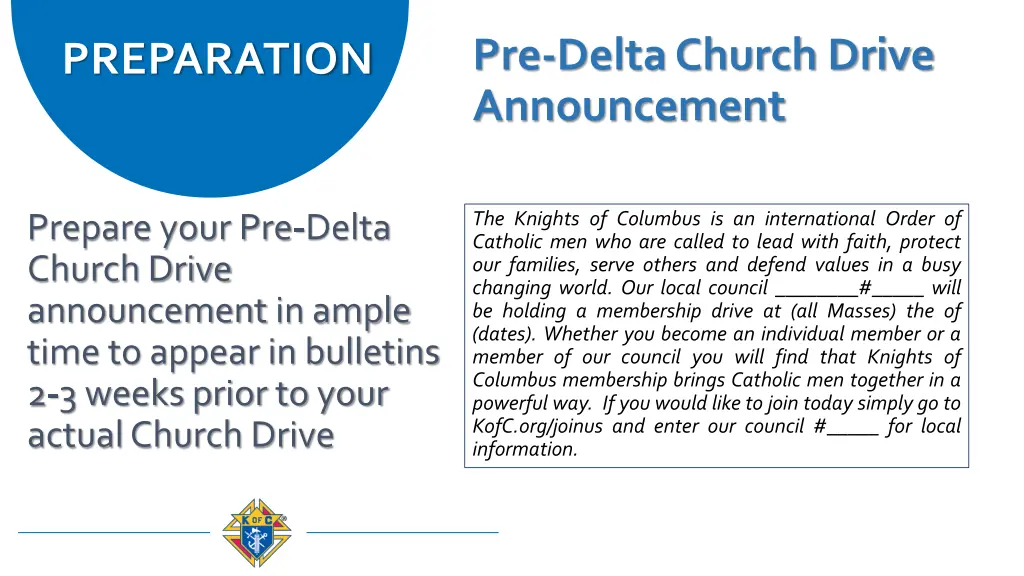 pre delta church drive announcement