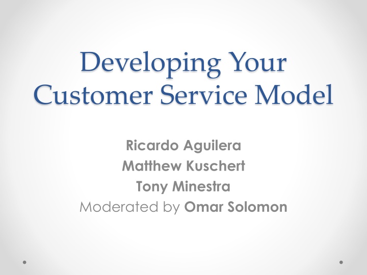 developing your customer service model