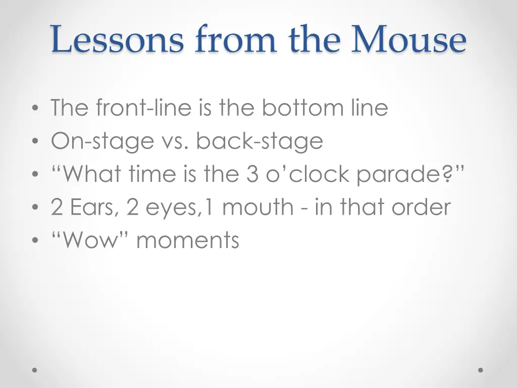 lessons from the mouse