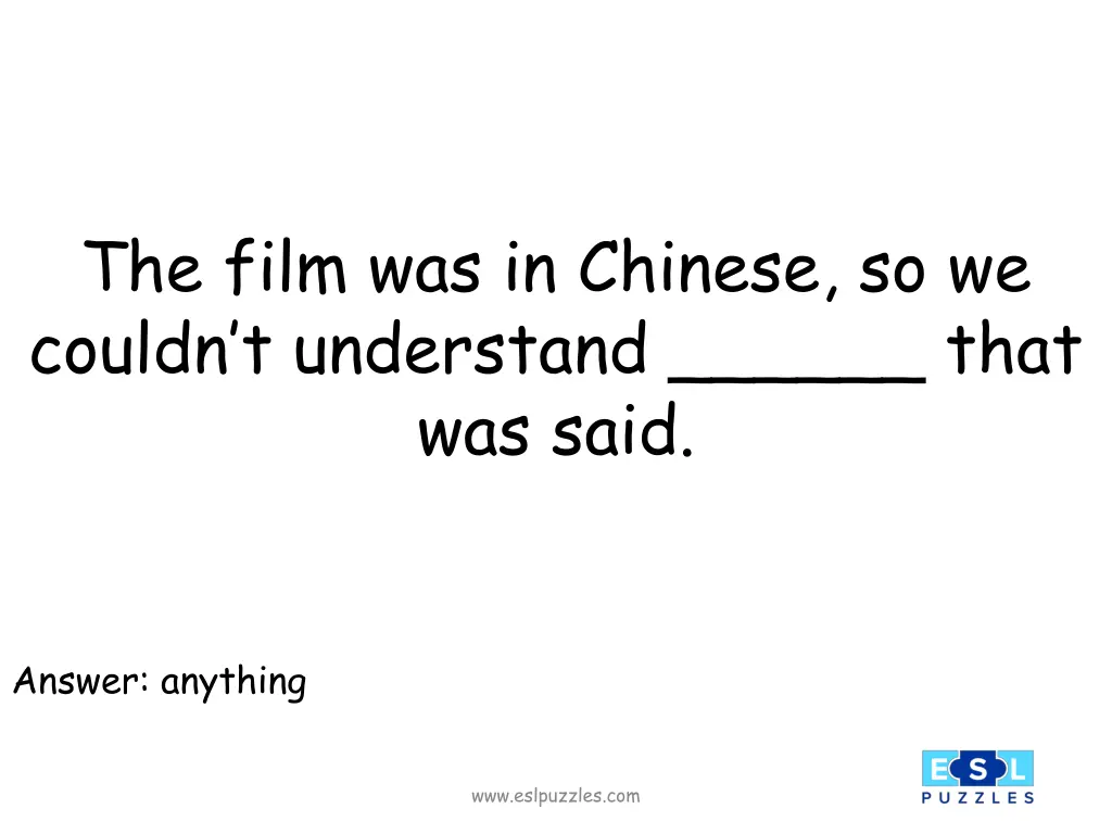 the film was in chinese so we couldn t understand