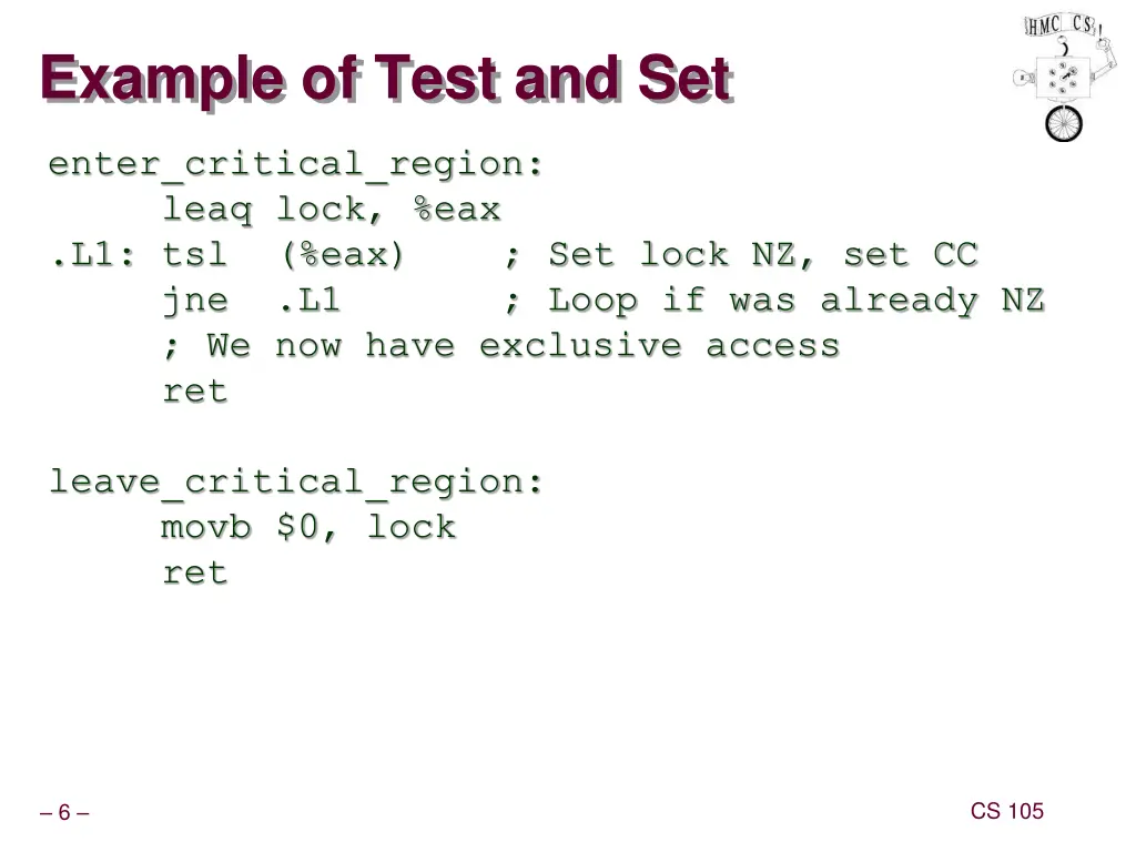 example of test and set