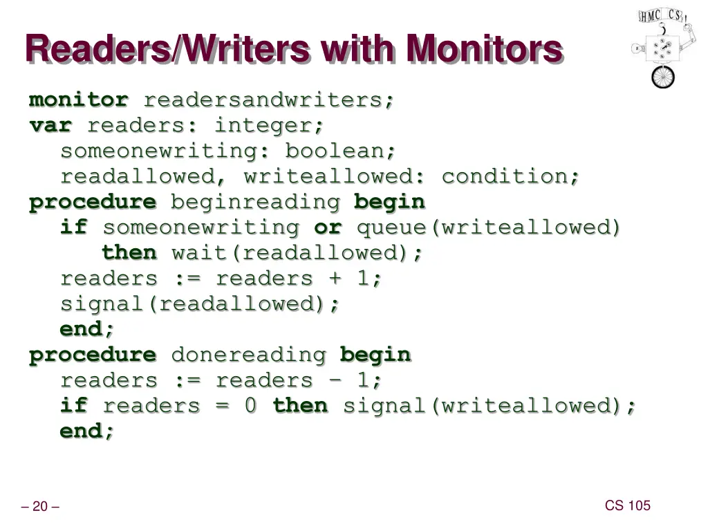 readers writers with monitors