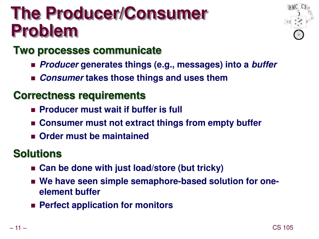 the producer consumer problem two processes