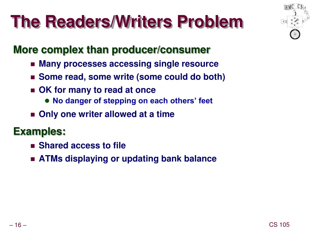 the readers writers problem