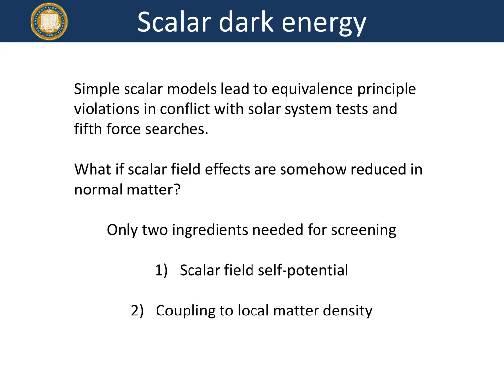 scalar dark energy