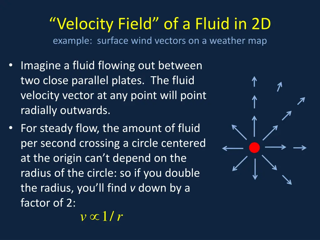 velocity field of a fluid in 2d example surface