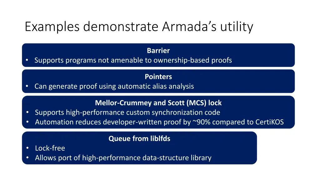 examples demonstrate armada s utility