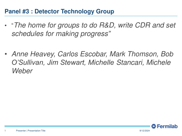 panel 3 detector technology group