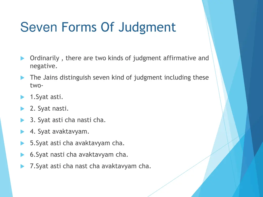 seven forms of judgment