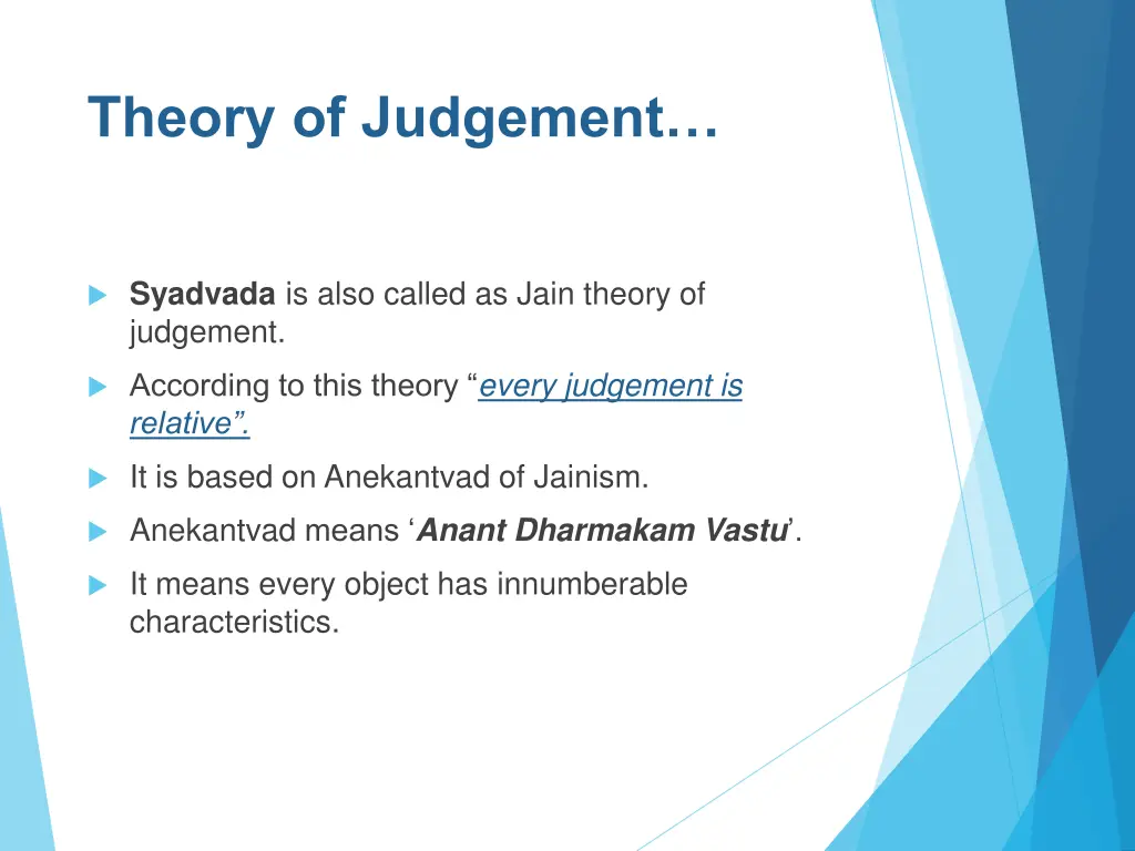 theory of judgement