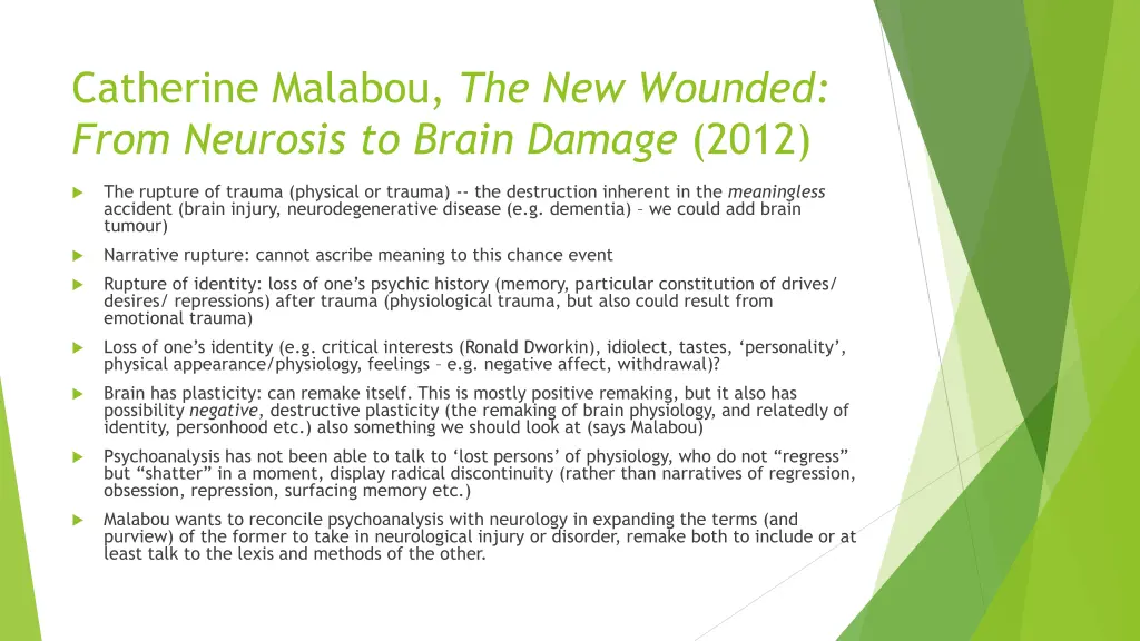 catherine malabou the new wounded from neurosis