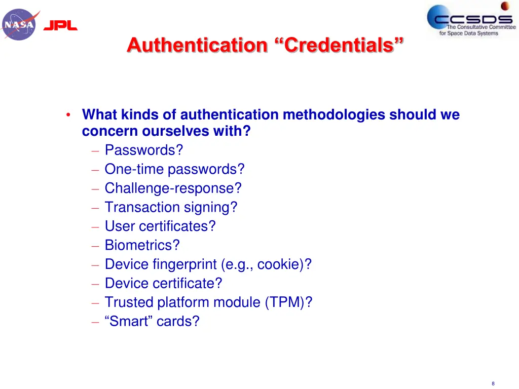 authentication credentials