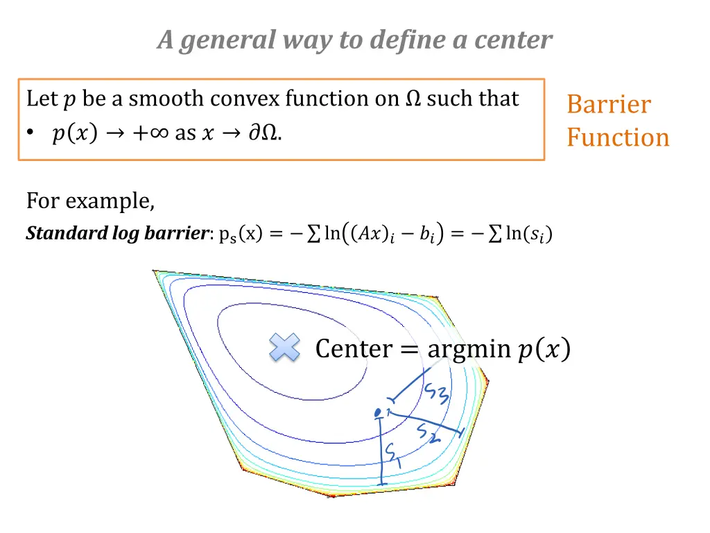 a general way to define a center