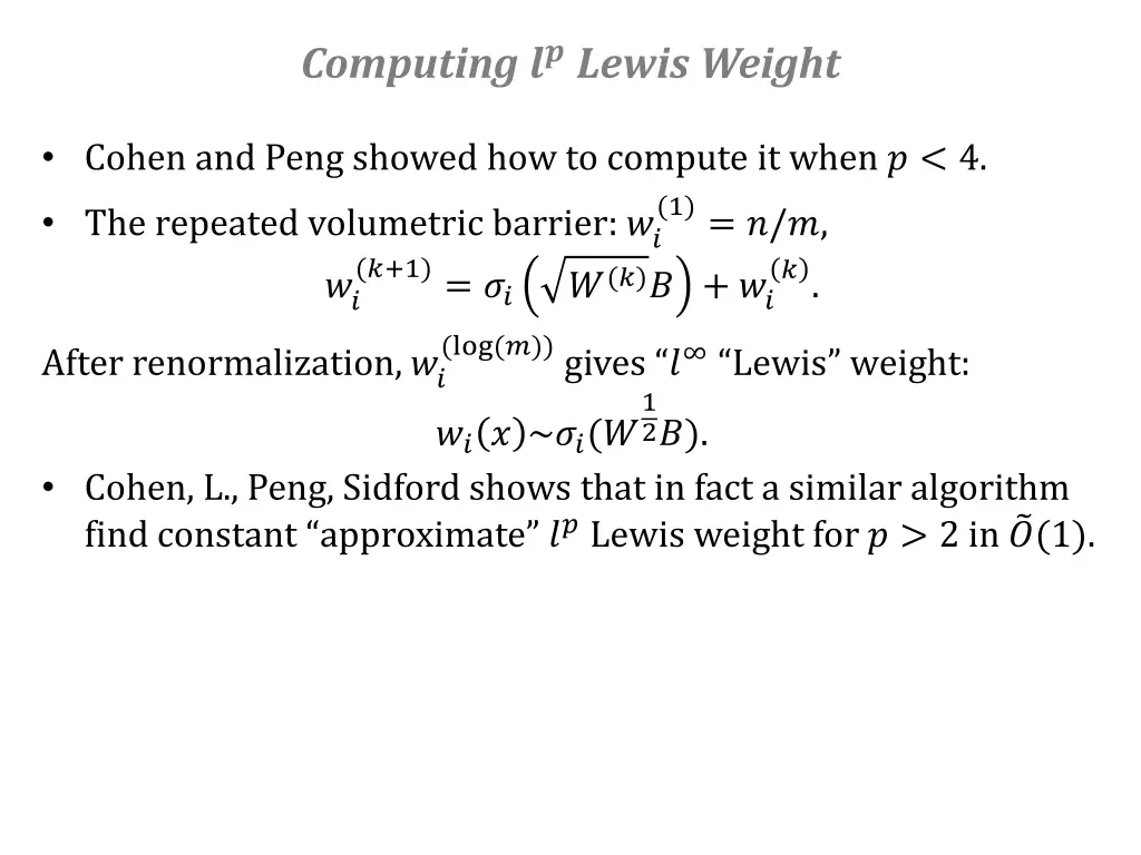 computing lewis weight