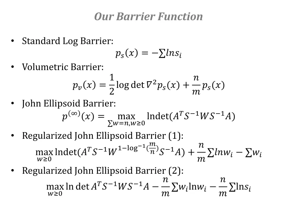 our barrier function 1