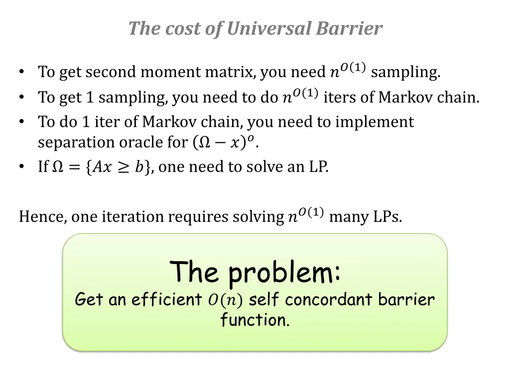 the cost of universal barrier