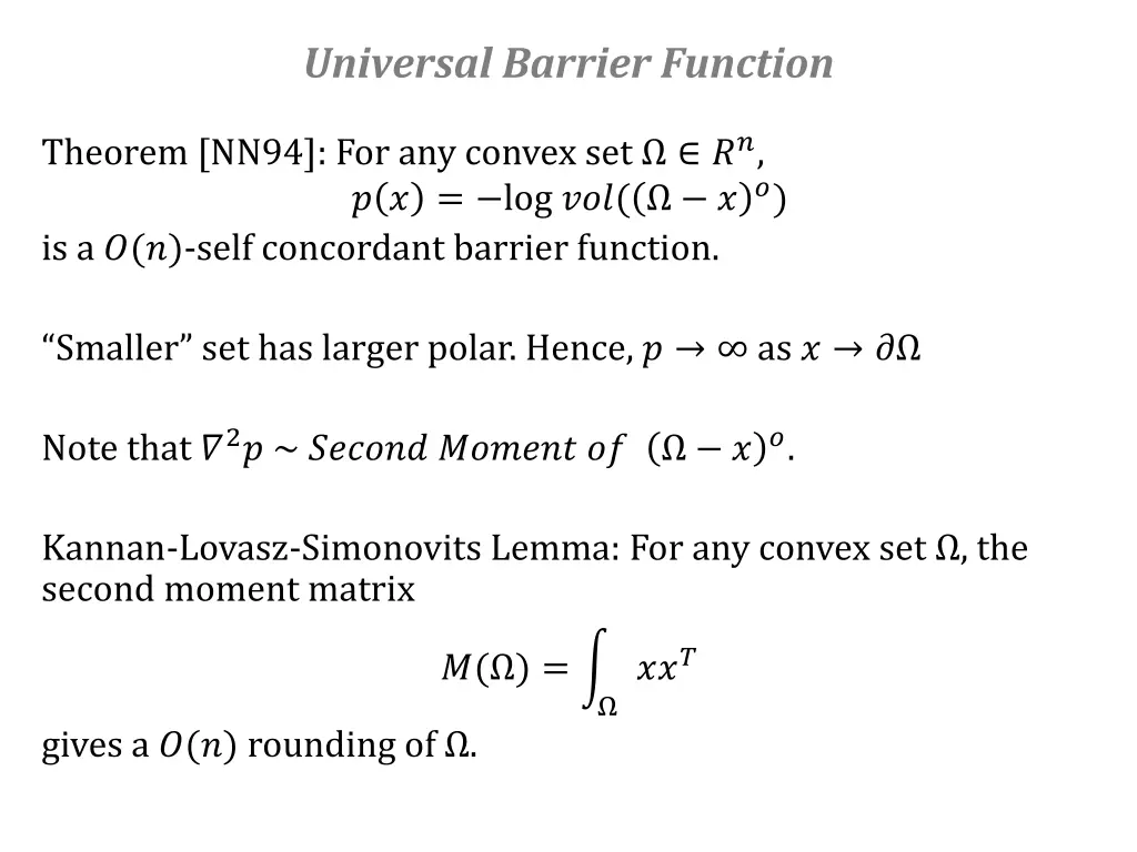 universal barrier function 1