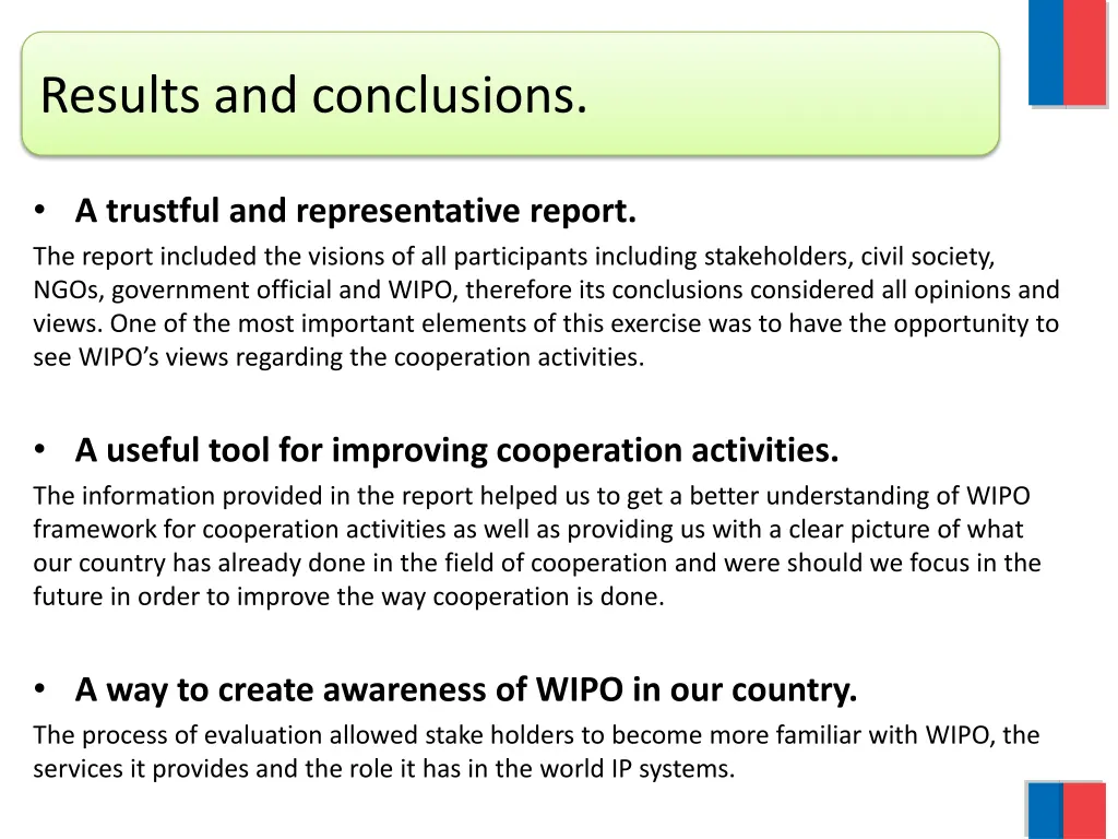 results and conclusions