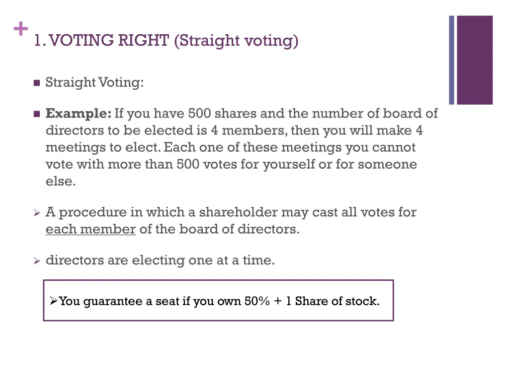 1 voting right straight voting