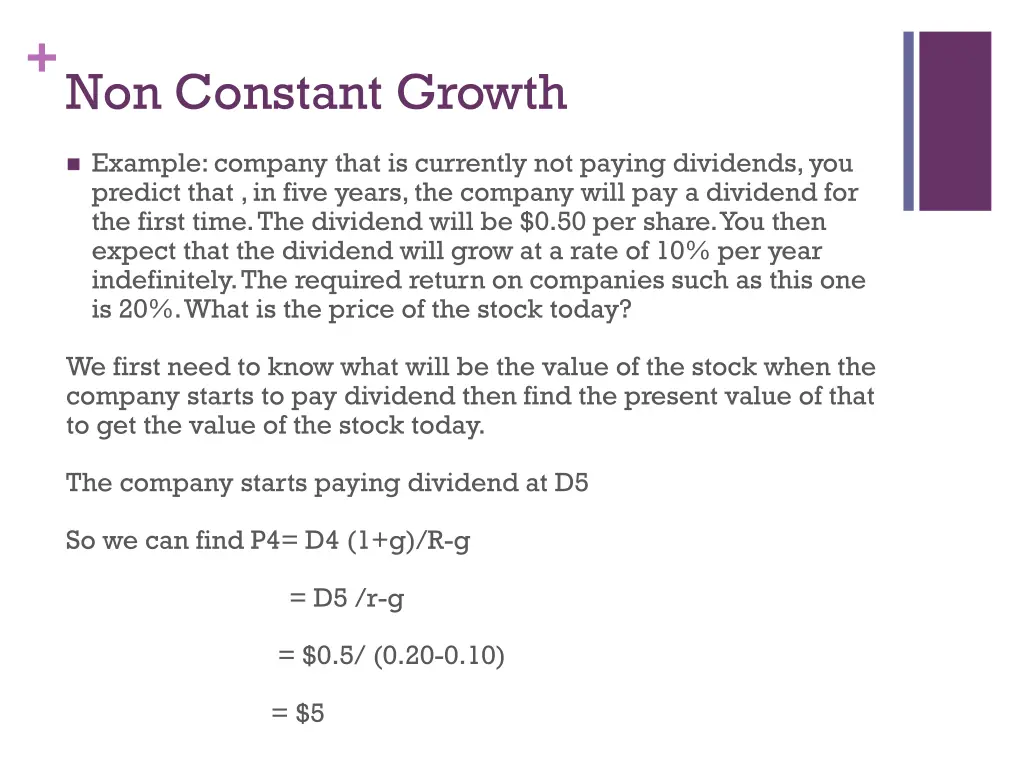 non constant growth