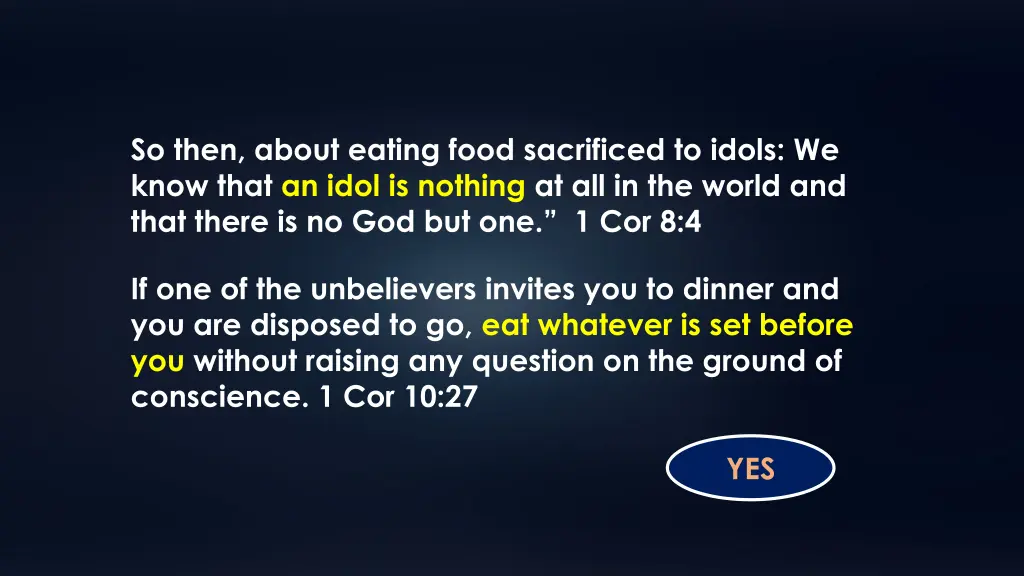 so then about eating food sacrificed to idols