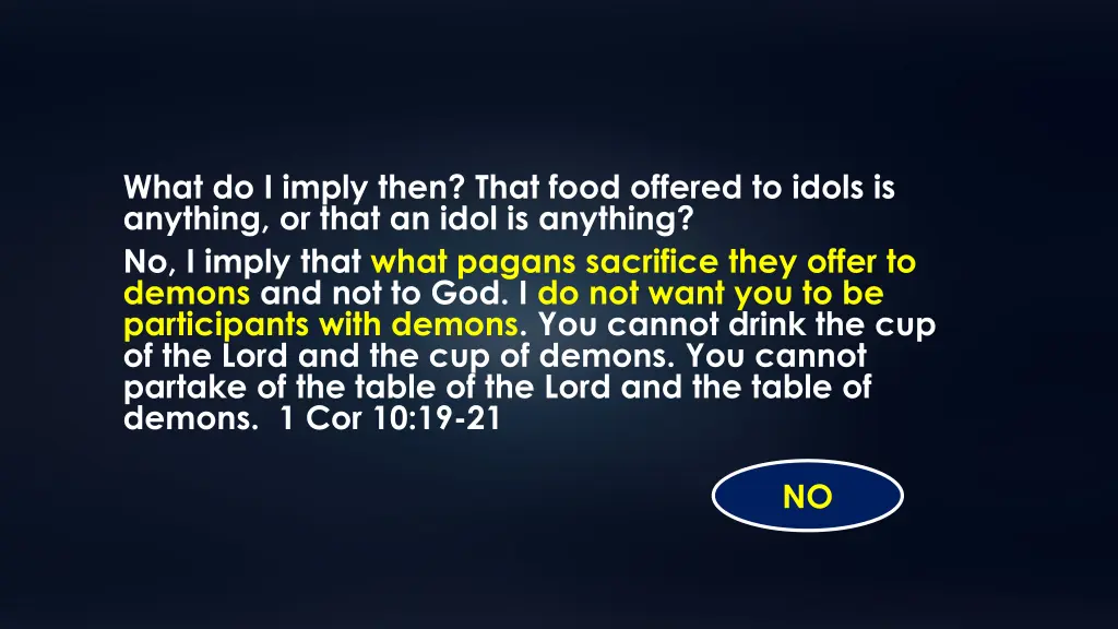 what do i imply then that food offered to idols