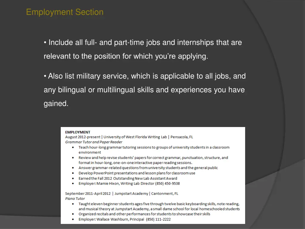 employment section 1