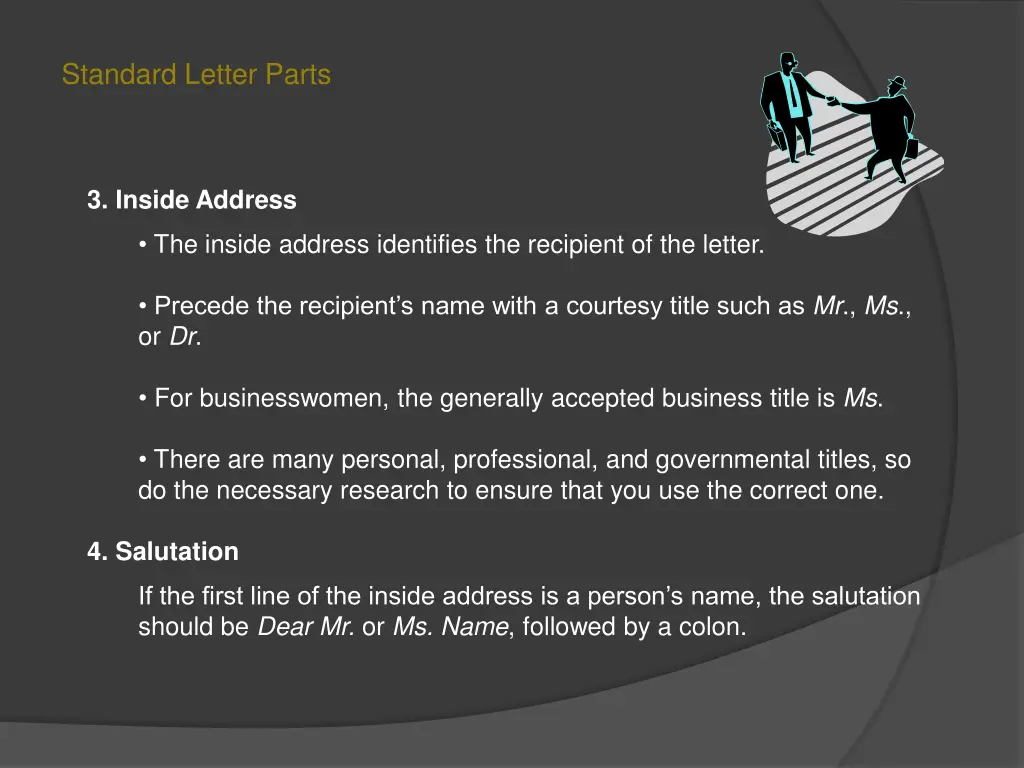 standard letter parts 1