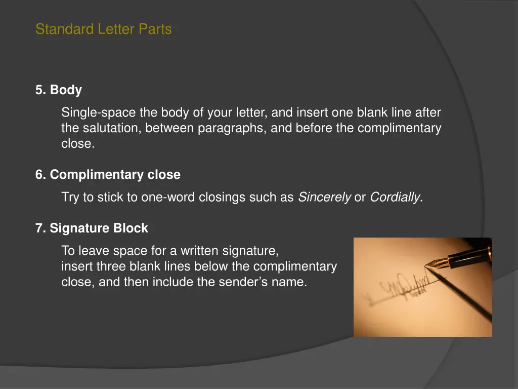 standard letter parts 2